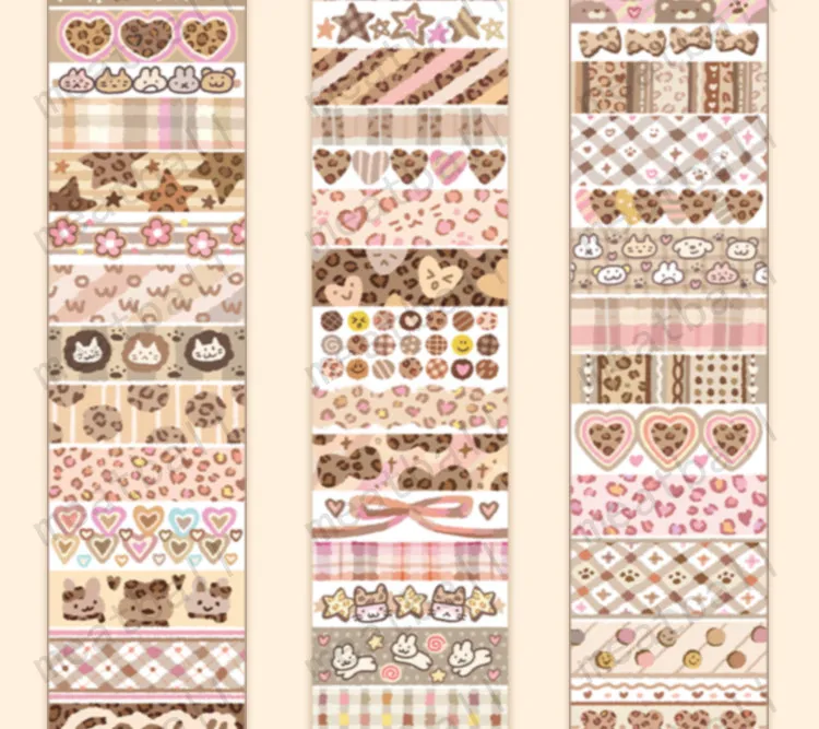 

Meatball Meatball Rainbow Roll Leopard Leopard Series Washi Tape Leopard Print Whole Roll journalingbook Material Cute Ancient S