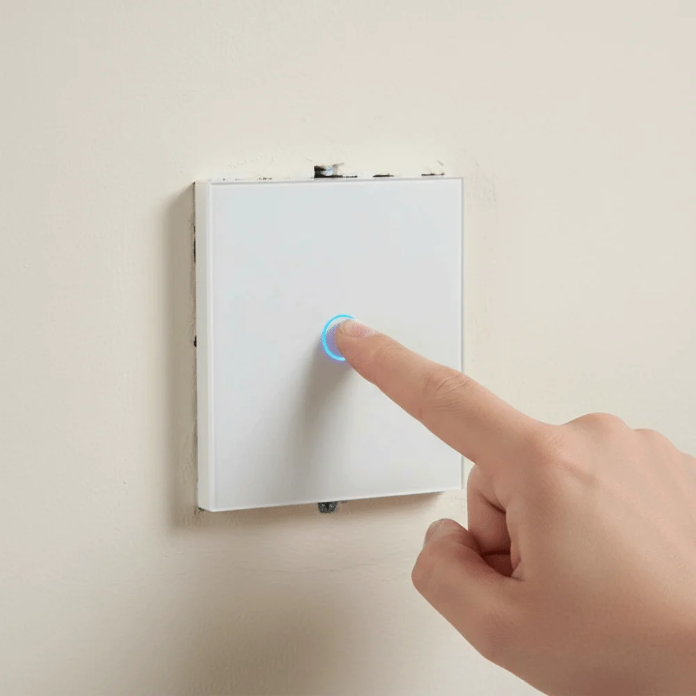 EU Standard Touch Sensor Switch Glass Panel 1/2/3 Gang Wall Light Switch LED Backlight No Neutral Wire Touch Panel Switch