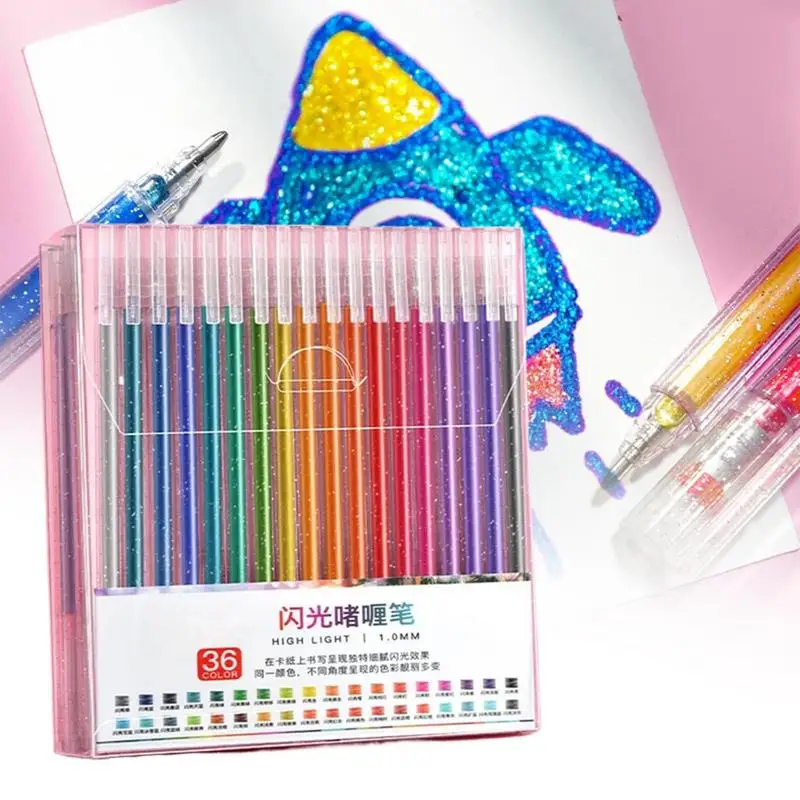 Блестящие гелевые ручки для раскрашивания Цветные гелевые ручки для раскрашивания книг Набор цветных ручек для рисования для детей и взрослых Раскраска