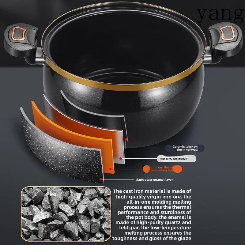 LMM enamel ceramic pot micro-pressure soup pot household multi-function large capacity