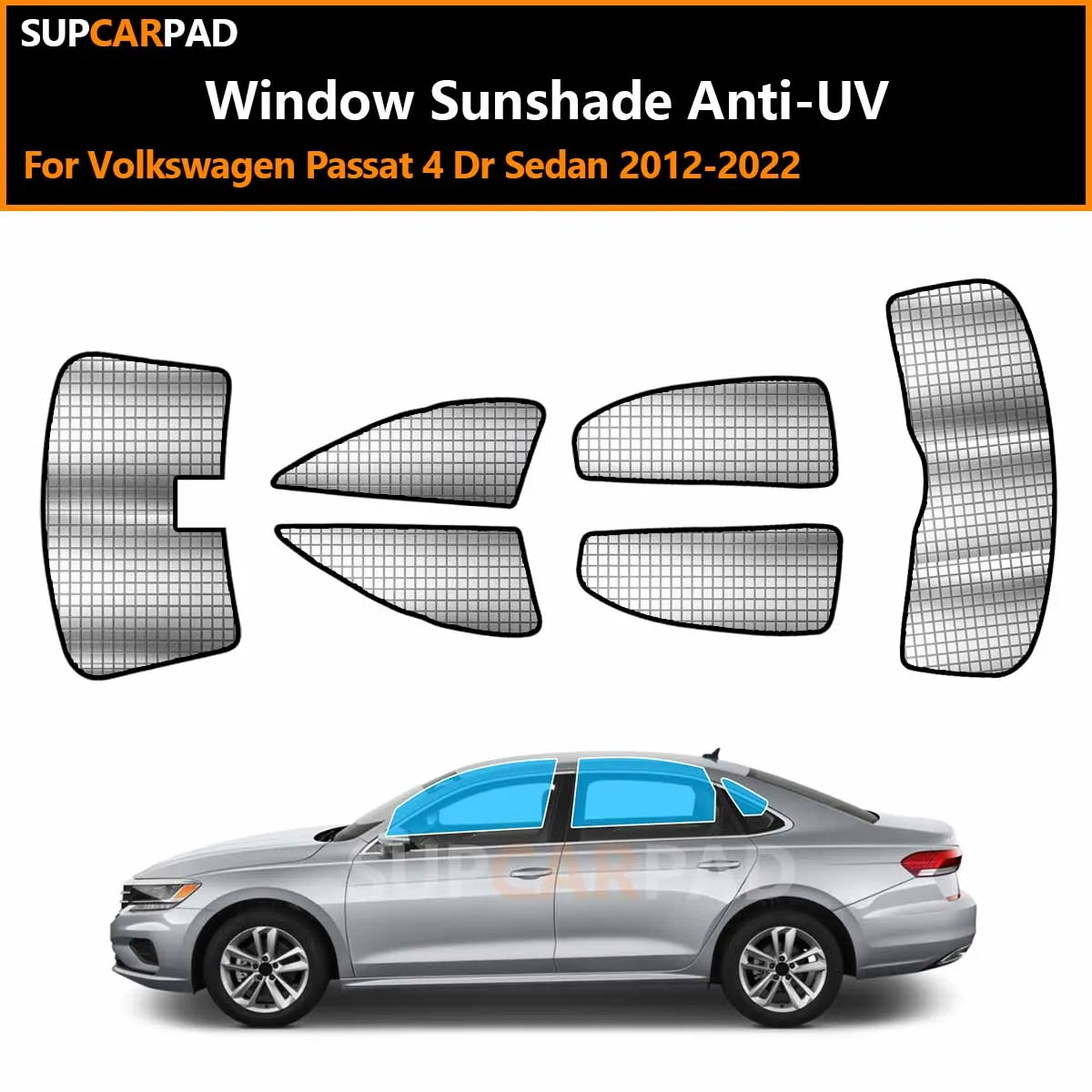 For Volkswagen Passat 4 Dr Sedan 2012-2022 Custom Car Window Sunshade Anti-UV Car Sun Window Visors Sunshade Covers Accessories