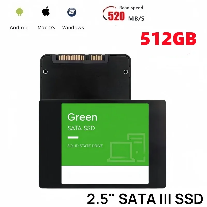 Unidad de Disco Duro SSD Interna SATA III de 2.5 Pulgadas para Laptop - Actualización de Almacenamiento para PC y Laptop 128GB 240GB 480GB 512GB Alta Velocidad Opti