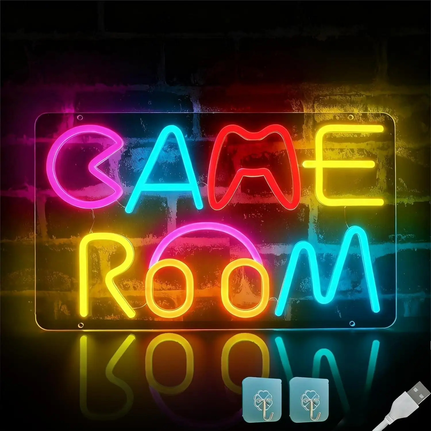 ゲームルームネオンサイン-カラフルな壁飾り-アーケードledライトアップサイン-男の子-ティーン-ゲーマー部屋-寝室-プレイステーション-誕生日プレゼント