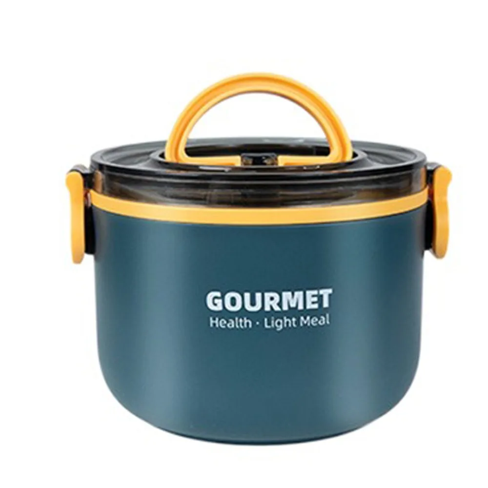 

Термальный ланч-бокс из нержавеющей стали 304, 1000/1600 мл, двухслойный изолированный круглый ланч-бокс, съемный разделенный