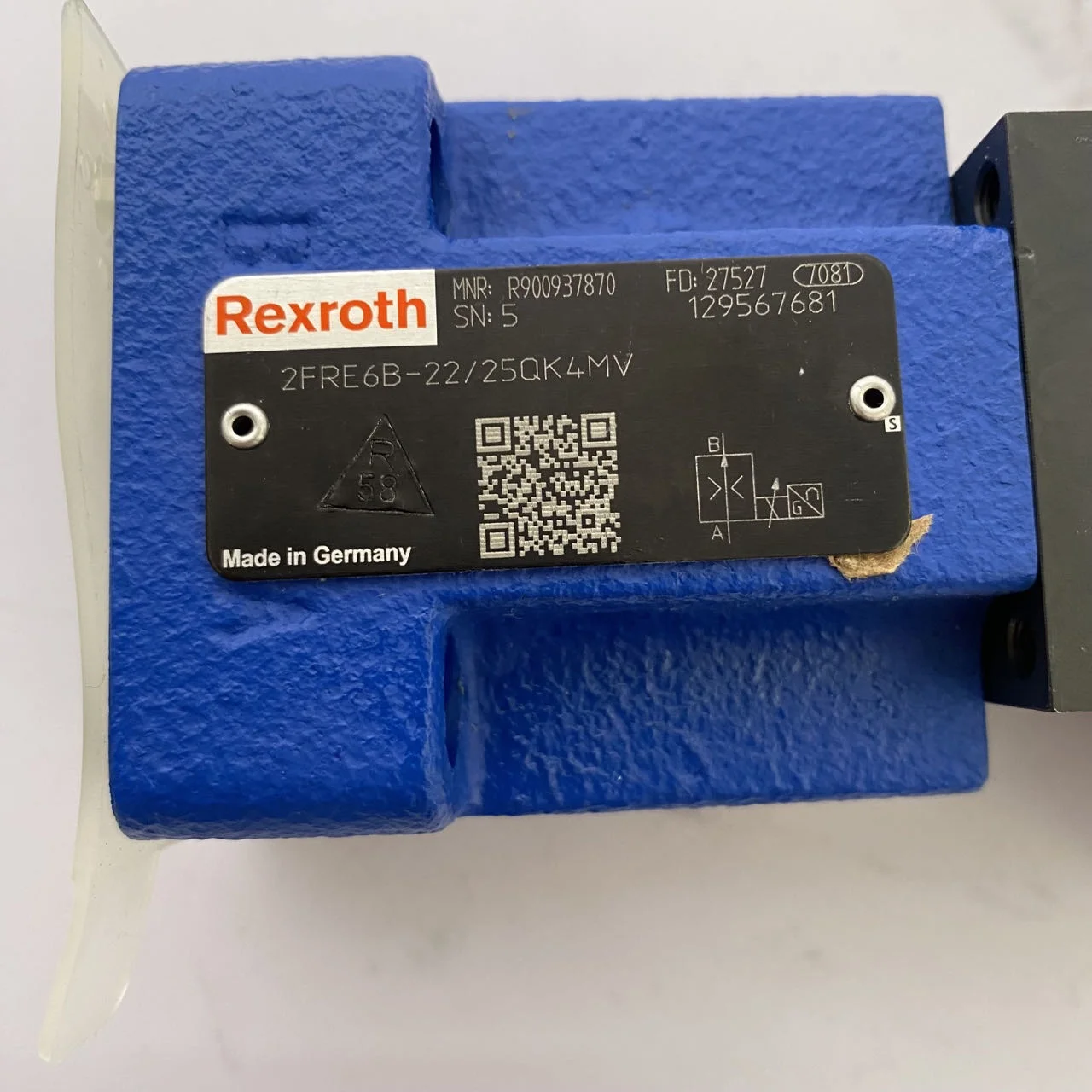 VÁLVULA SOLENÓIDE rex roth R 900937870   2FRE6B-2X/25QK4MV