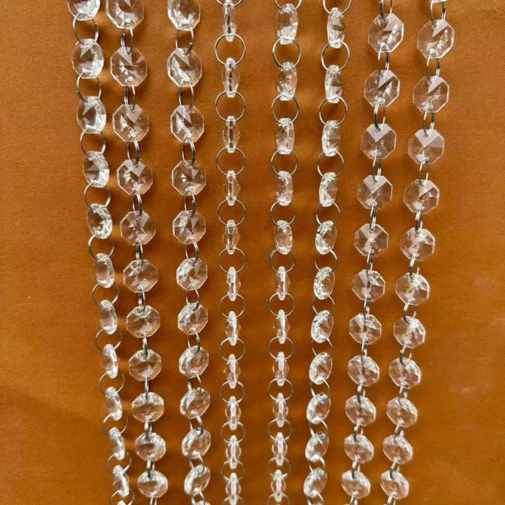10PCS 100cm Clear Beaded Curtain Transparent Decoration Acrylic Chandelier Chain Hanging Chandelier Accessories Shinning