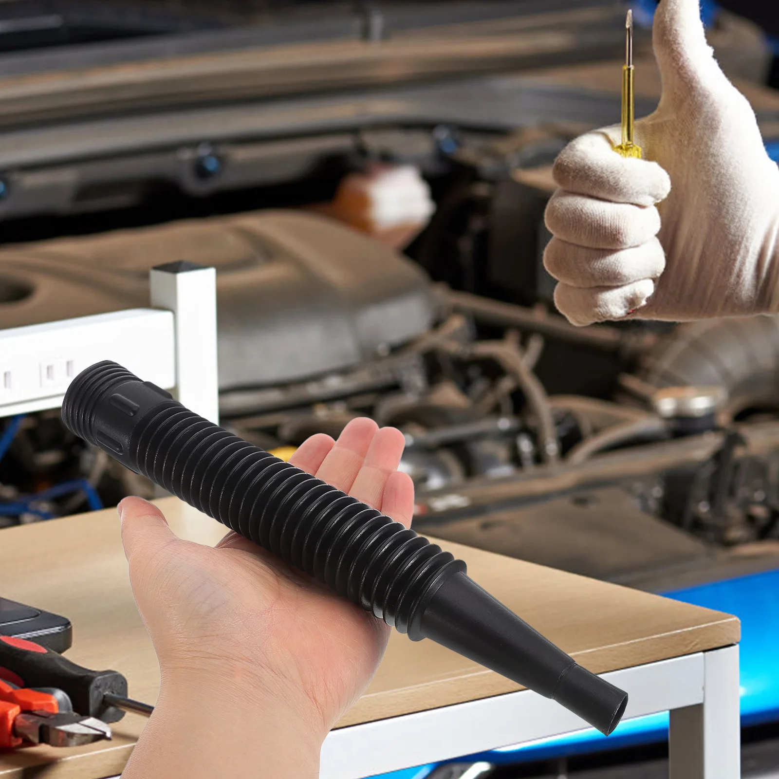 

5pcs Plastic Extension Hose For Oil Change Flexible Fuel Tube Replacement Funnel Hose Automotive Drainage Tool Car Motorcycle