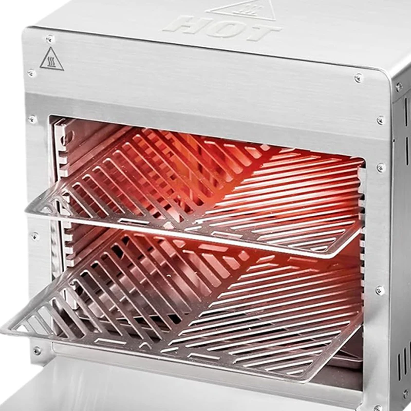 Parrilla de carne de cocción rápida de mesa de acero inoxidable de 1500 grados, parrilla de Gas propano infrarroja portátil