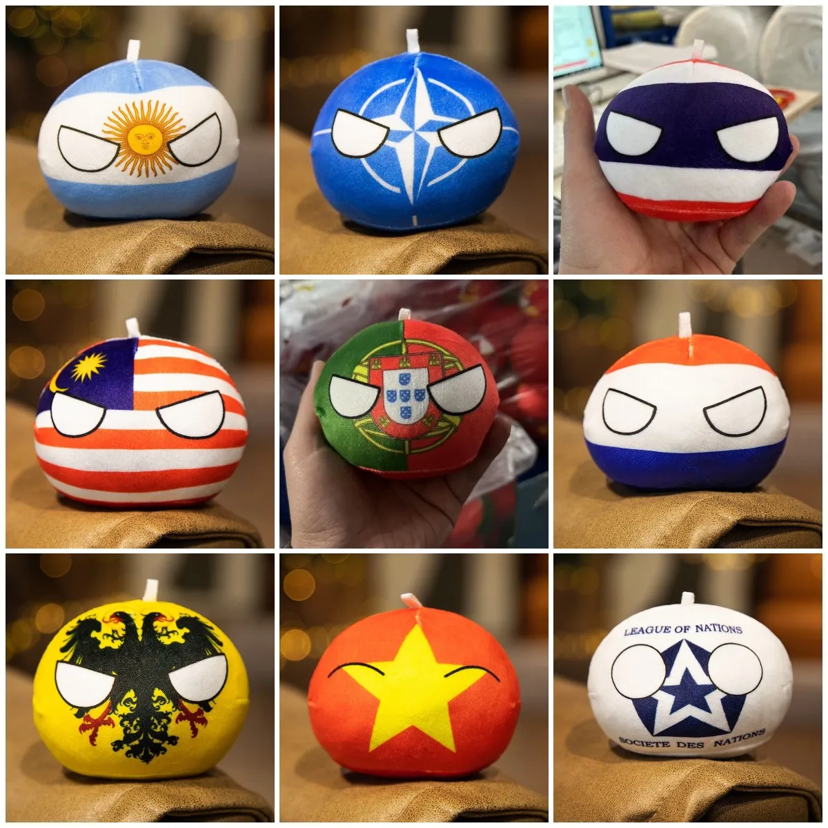 52 Styles 10cm Country Ball Plush Toys Polandball Pendant Country Balls Countryball Stuffed Doll Children's Day Gift for Kids