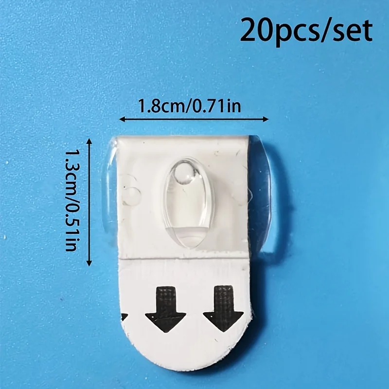 

40pcs Transparent Traceless Self-Adhesive Hook Outdoor Holiday Light Decoration Hooks Removable Firmly Hooks Home Accessories