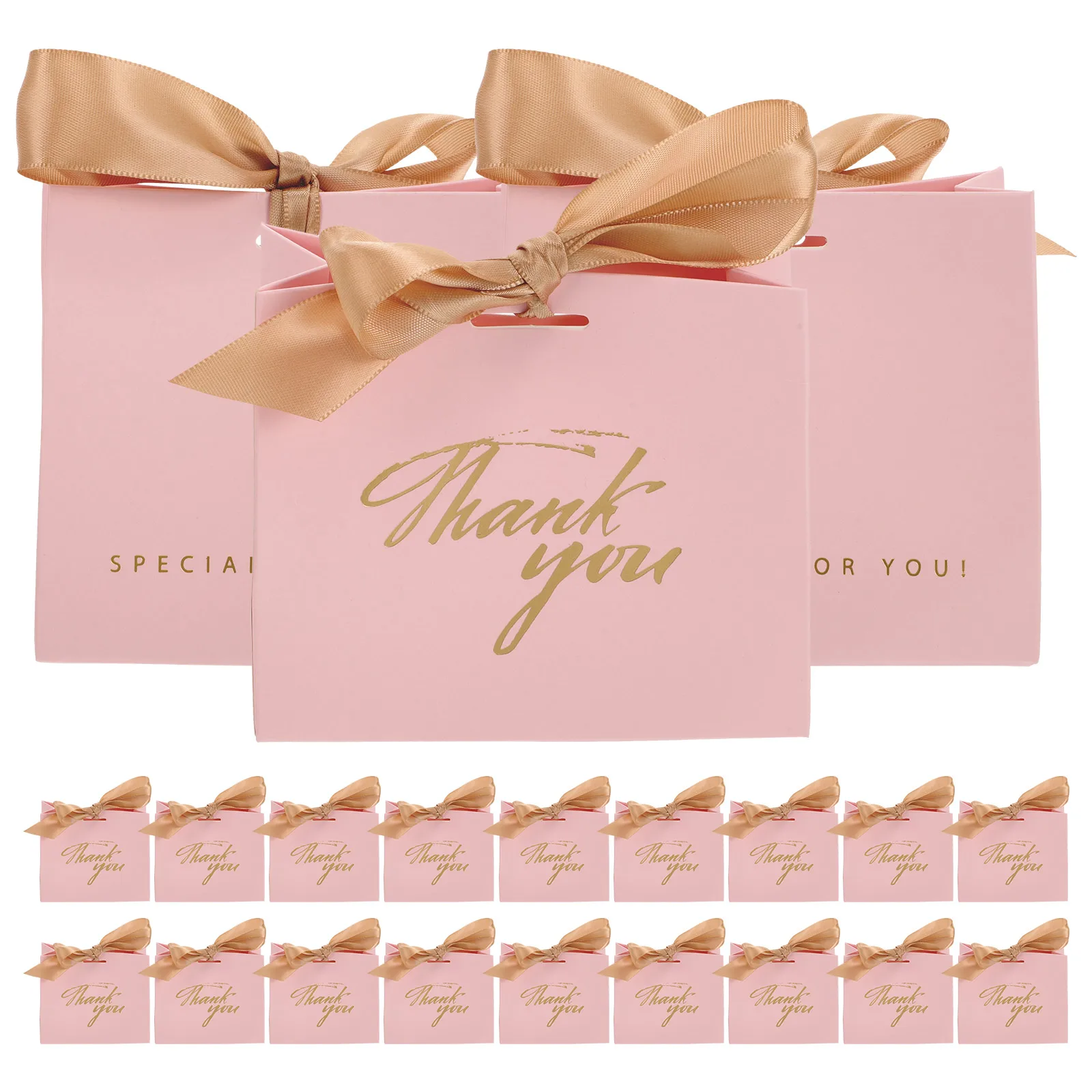 

50 Pcs Bow Gift Boxes Favor Small Bags Wedding Paper Size Recycled Material C y Boxes Lovely Bag For Treats