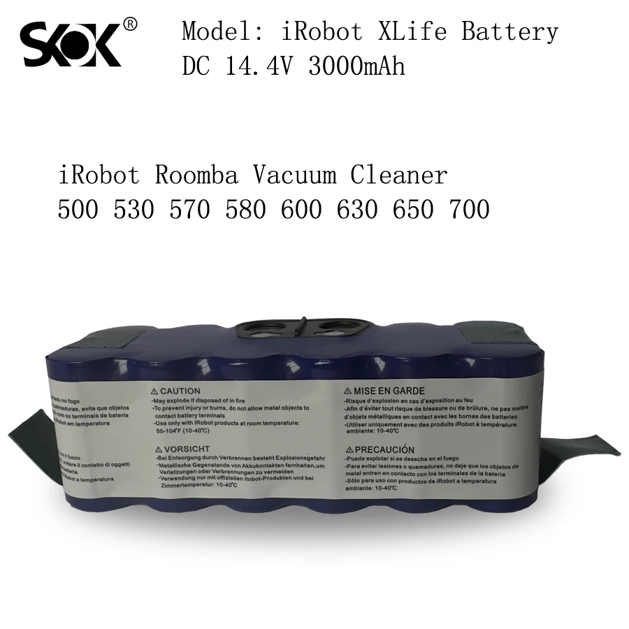 Battery Replacement for iRobot Roomba R3 Battery 500 600 700 800 900 Series 510 530 540 550 560 570 580 595 620 650 660