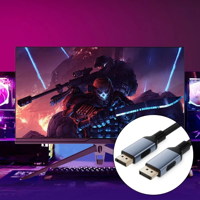 Câble DisplayPort supérieur pour moniteurs jeu 16K à 60 Hz, 8K à 240 Hz, prêt à l'emploi