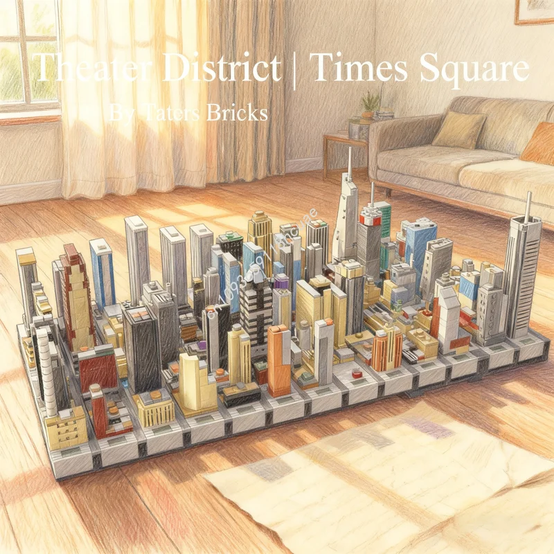 

6086pcs MOC Theater District Times Square NYC Architecture Model Building Blocks Festival Gifts Construction Toys Education