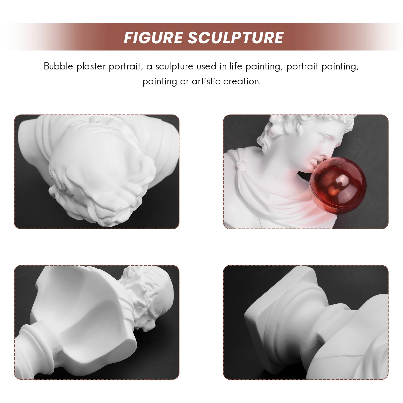 【Hot Selling】1Pcs Classic Busts Statue Greek Mythology Figurine Bubble David Portrait Sculpture Resin Practice Craft Sculpture