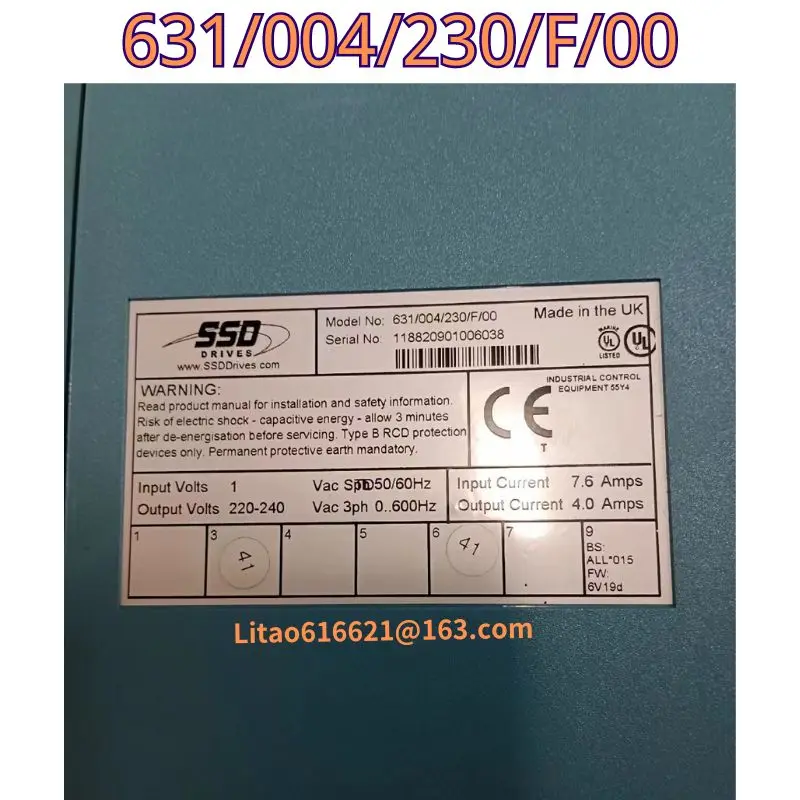 The functional test of the second-hand speed controller 631/004/230/F/00 is OK