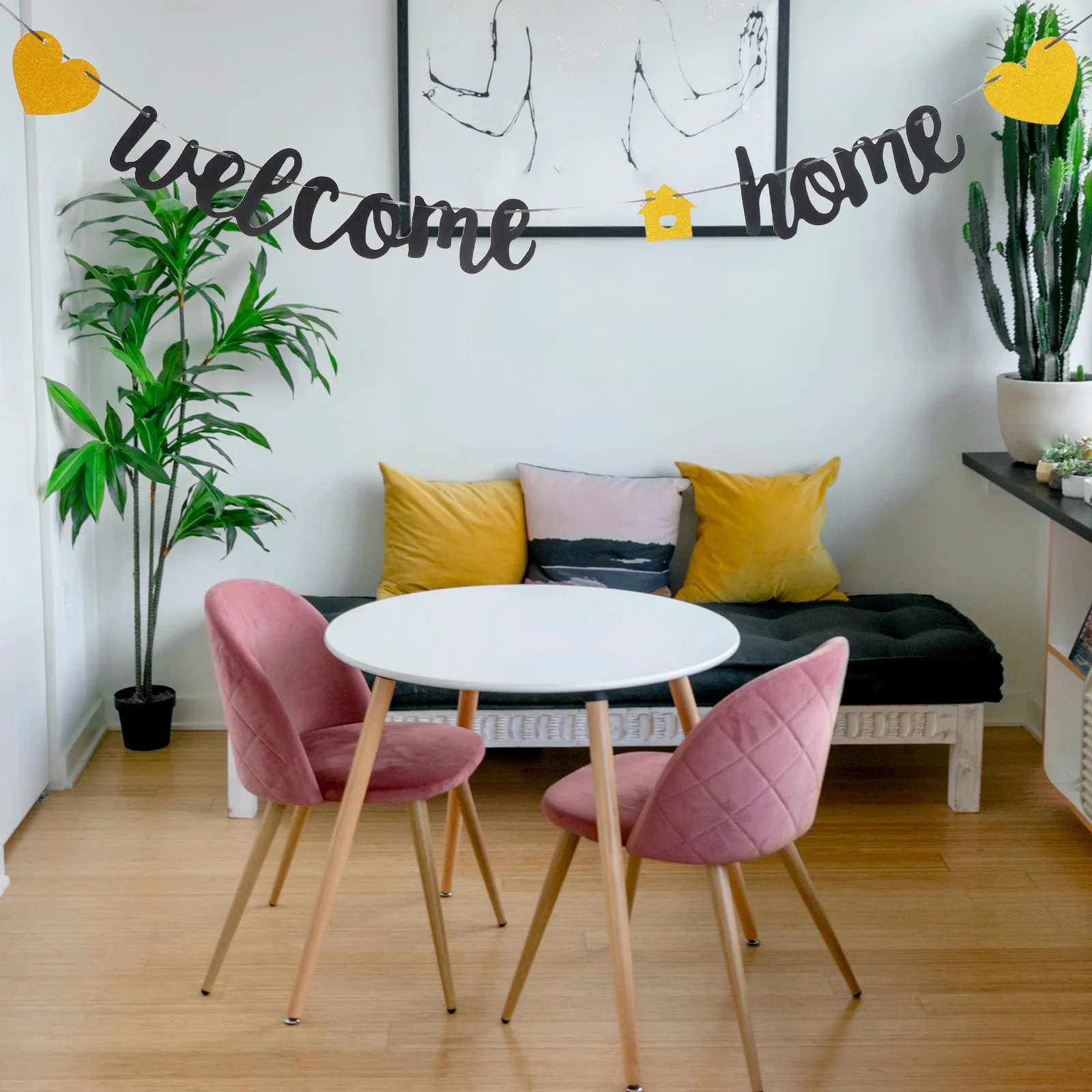 

Welcome Banner Hanging Bunting Flag for Home Coming Wedding Baby Shower Party Decor Celebration Party Pull Flags