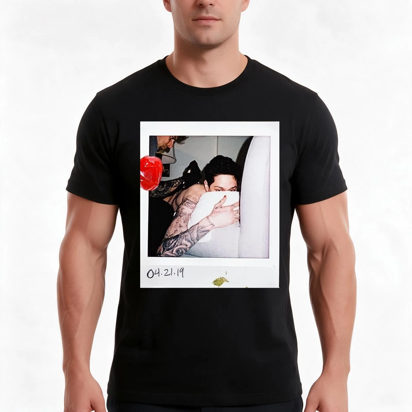 Pete Davidson T-Shirt, Summer Casual Cotton Tee, Oversized Streetwear Tops, Vintage Graphic Print, Loose Fit Short Sleeve