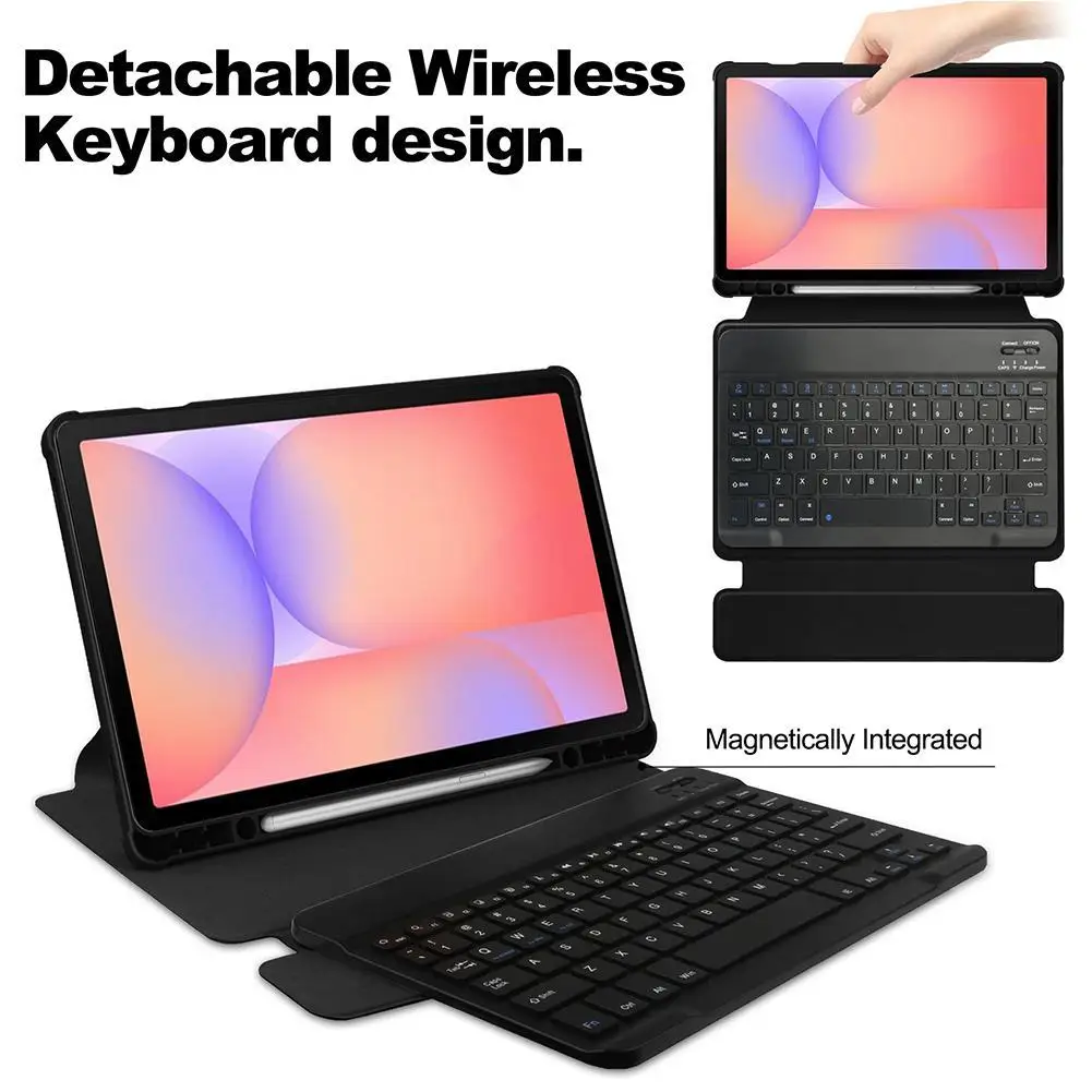 

Leather Rotating Case For Samsung Tab S10 Lite SM-X400 Tablet Case With Keyboard Magnetic Breakaway Wireless Bluetooth Keyboard