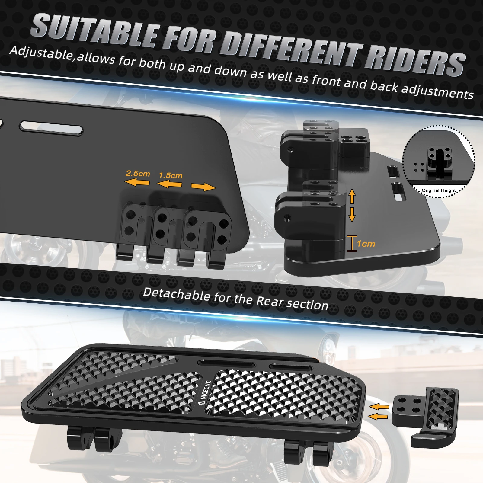 Für Harley Street Glide FLHX Road Glide FLTRX /Special Road King FLHR 2017-2024 NICECNC Fahrer-Fußbretter Beifahrer-Fußrasten Pedale – Detail 15