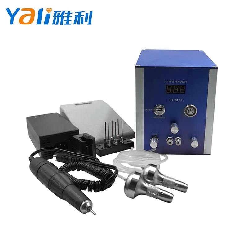 YL-AT03 Hand Piece Portable Pneumatic Engraving Machine with Motor 160W Power Mini Jewelry Engraver & Marking Device