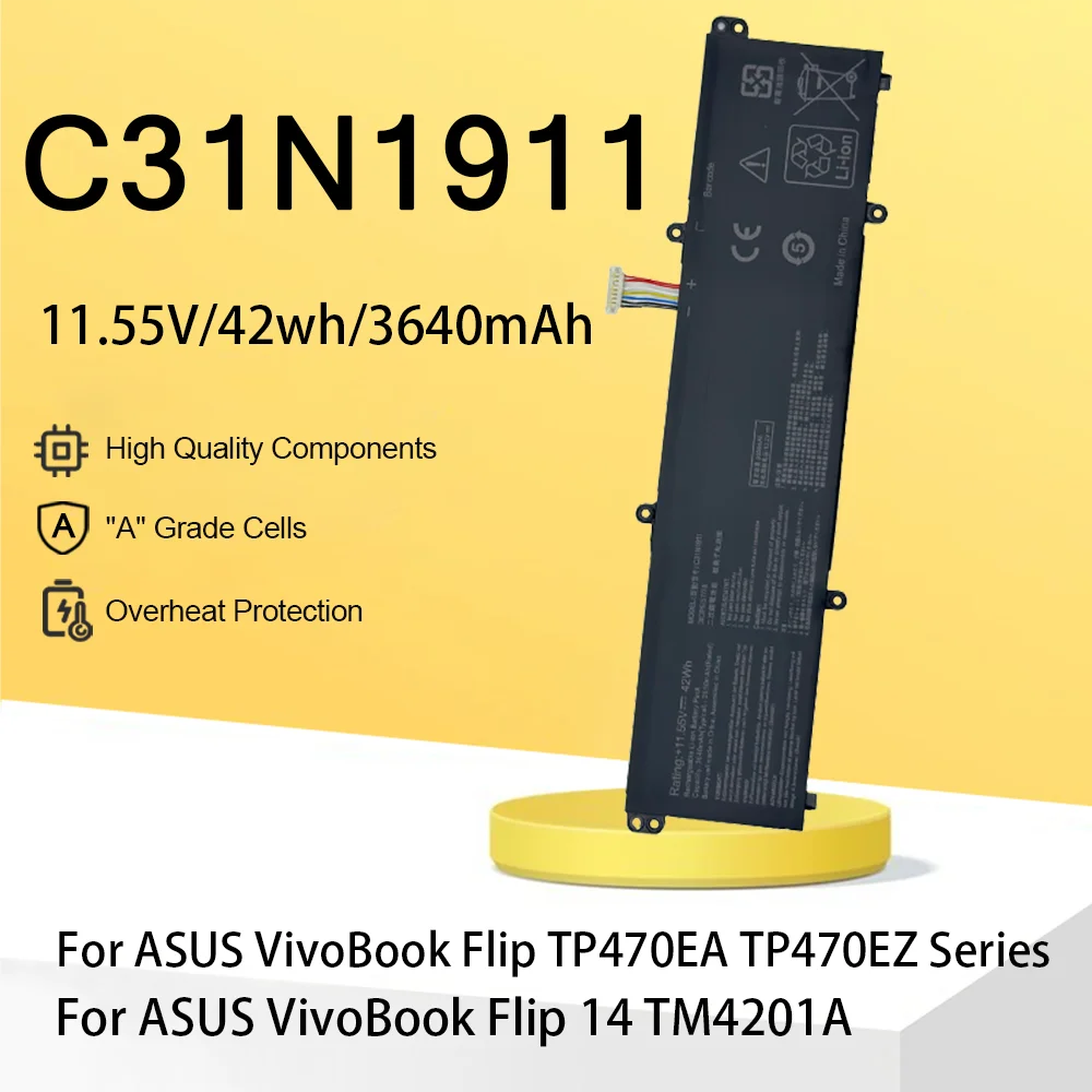 

B31N1911 battery for ASUS vivobook Flip 14 TM420IA TP470EA M413DA M413DA-EK162T M413DA-EK007T X421DA X421EA TP470EZ C31N1911