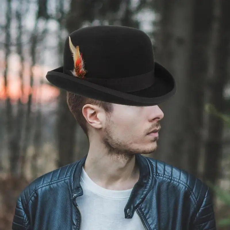 652F Lightweight Gentleman Hat Outdoor Soft Fedora Hat for Teenagers Carnivals Party