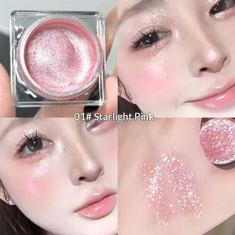 Cappuvini Liquid Gel Eyeshadow Pearl Glitter Body Highlighter Monochrome Shimmer Silkworm Brighten Highgloss Sequin Quick Drying