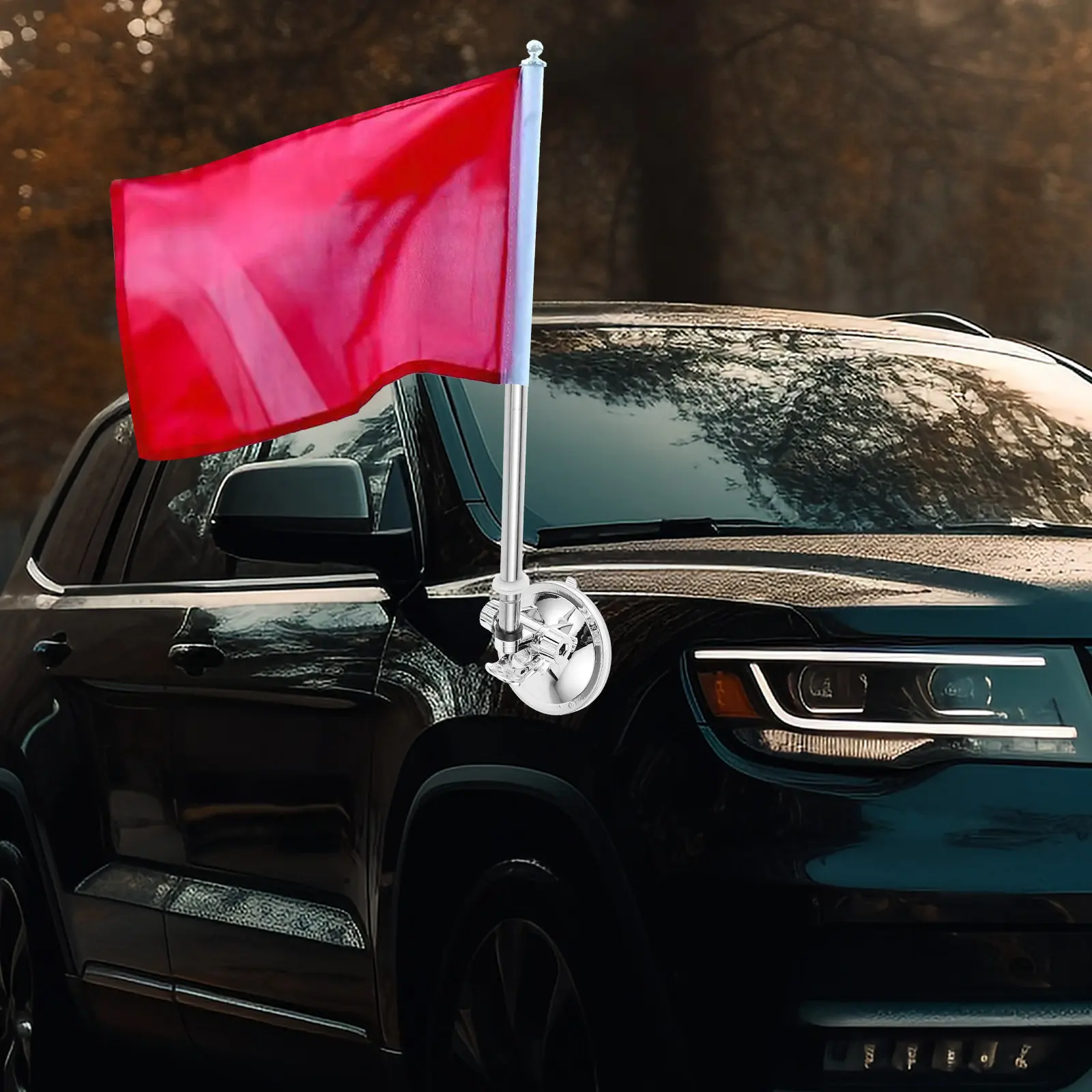 Suction Cup Flagpole Holder Car Flagpole Stand Telescopic Adjustable Metal Flag Pole Bracket for Off Road Vehicle - view 5