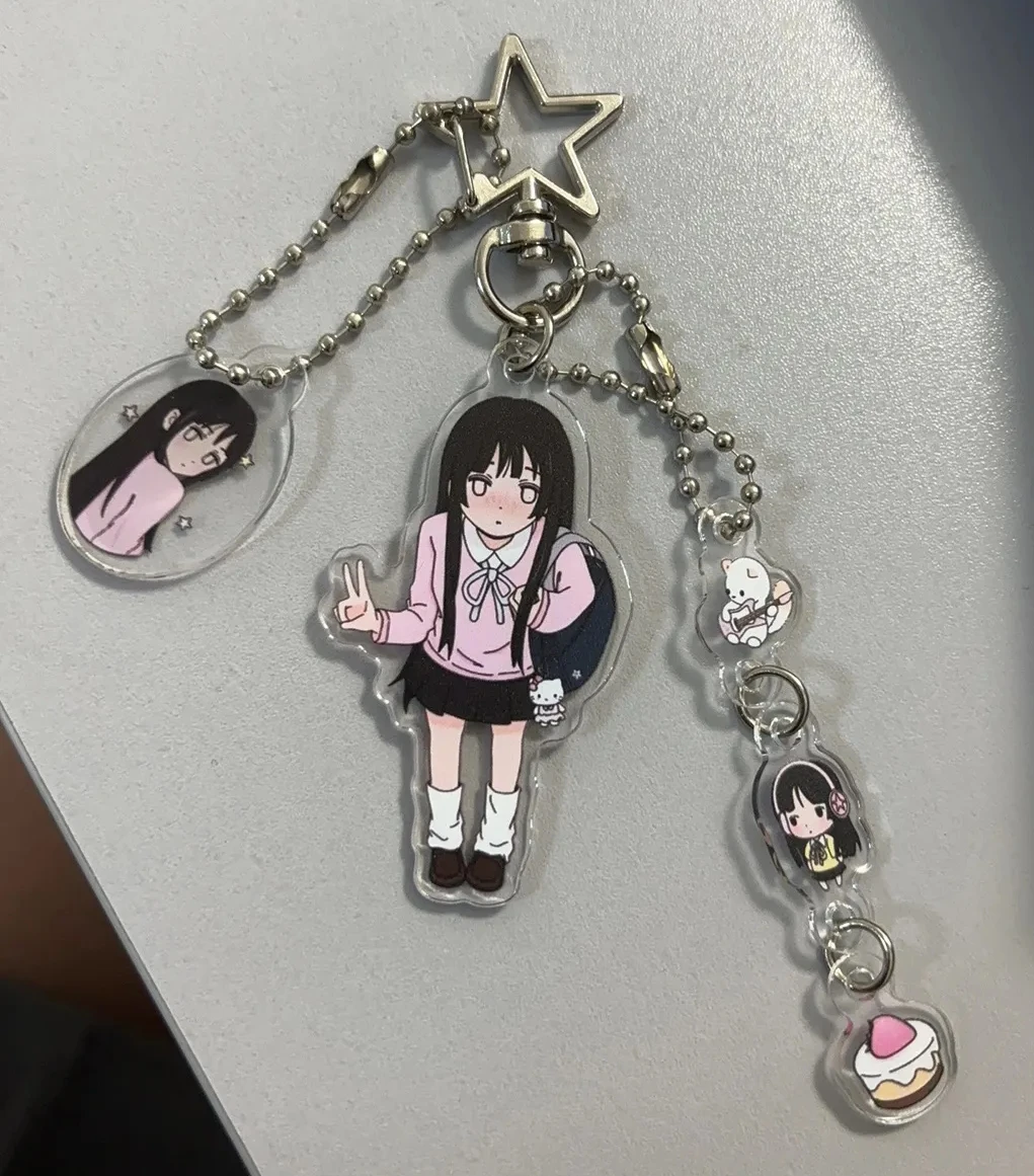 LLavero de Anime k-on Hirasawa Yui, llavero acrílico para hombre, llavero Akiyama Mio, colgante para bolso de mujer, accesorios de adorno, regalo para Amiga