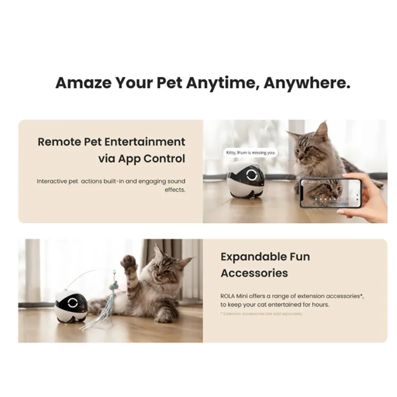 B24B Mini Pet Companion Robot 2K Camera Intelligent Wireless Remote Monitoring Robot For Dog Cat Baby