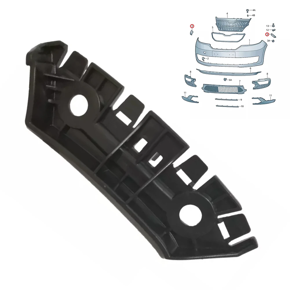 Front Left Bumper Bracket Black ABS Plastic Replacement For For SKODA CITIGO For SEAT MII For UP 2011-2021 OE 1S0807183A Car