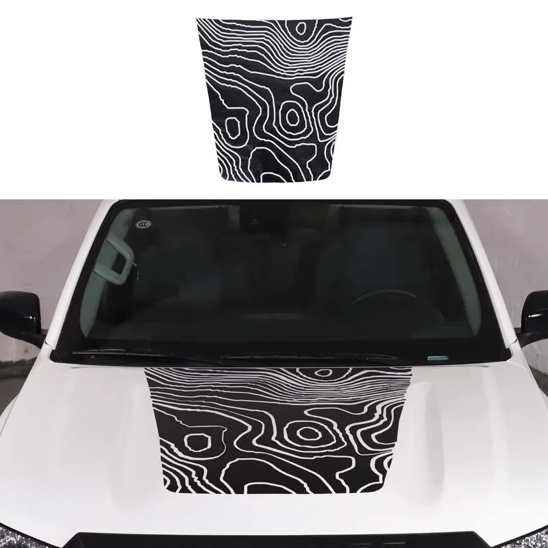 

Для Nissan Frontier 2022+ декоративная наклейка на переднюю капот, наклейка на капот автомобиля, декоративные аксессуары для автомобиля (тографическая карта)