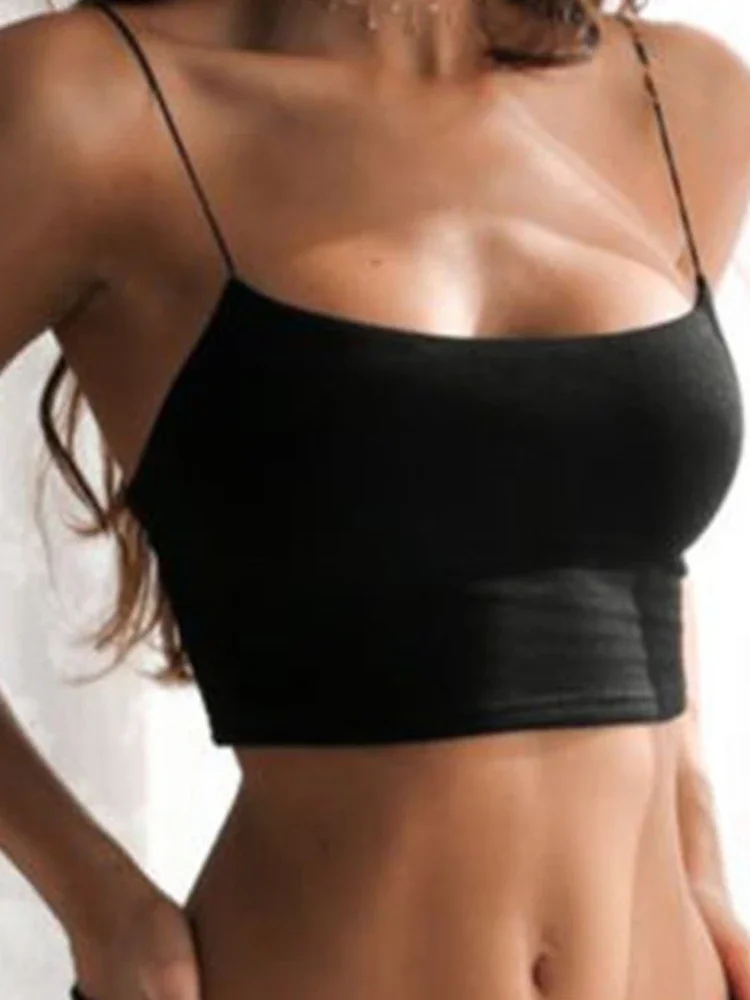 

Sexy Tank Top Black Halter Crop Tops Women Summer Camis Backless Camisole Fashion Casual Tube Top Female Sleeveless Cropped Vest