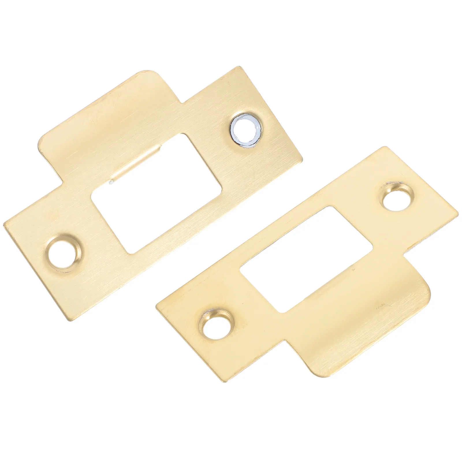 2Pcs Stainless Steel Door Latch Plates T-Shape Strike Plates for Interior Doors Lock Stabilizer Door Reinforcement Strike Plate