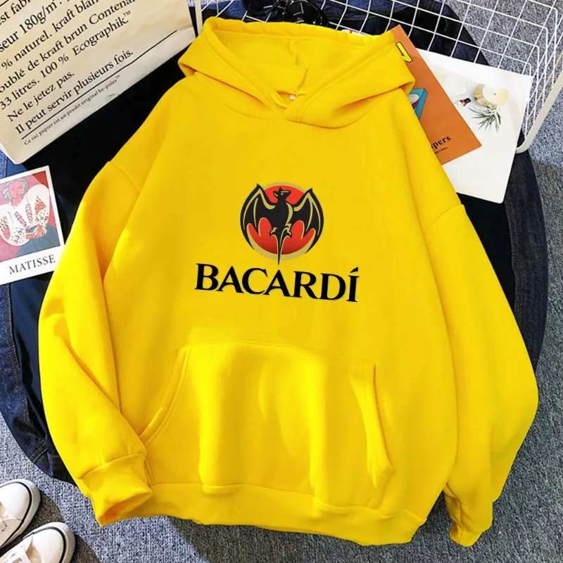 Bacardi Logo Dead Men's Women's Hoodie Long Sleeve Bacardi Punk Dead Girls Rum Women's Sportswear Autumn Casual Fleece Hoodie