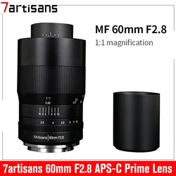 7artisans 7 artisans 60mm F2.8 1:1 Magnification Macro MF Prime Lens For Canon EOS-M Sony E A5000 A6000 Fuji FX Micro 4/3 epm1