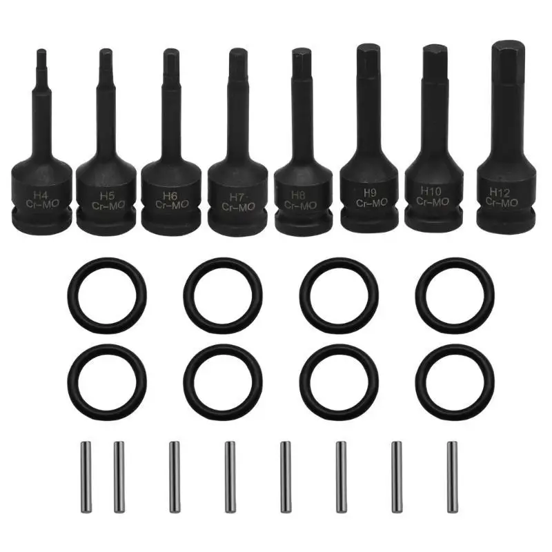 652F 8Pcs Impact Socket 1/2Inch Metric Deep Impact Wrench Socket Head Converters For Wrench Adapter Socket Hand Tool