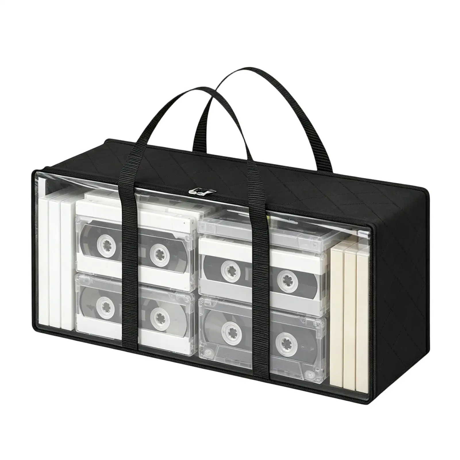 PVC Movie Organizer Bag Dustproof Moistureproof Zippered Handled Portable Video Game Media Disc Storage Organizers For Clothes