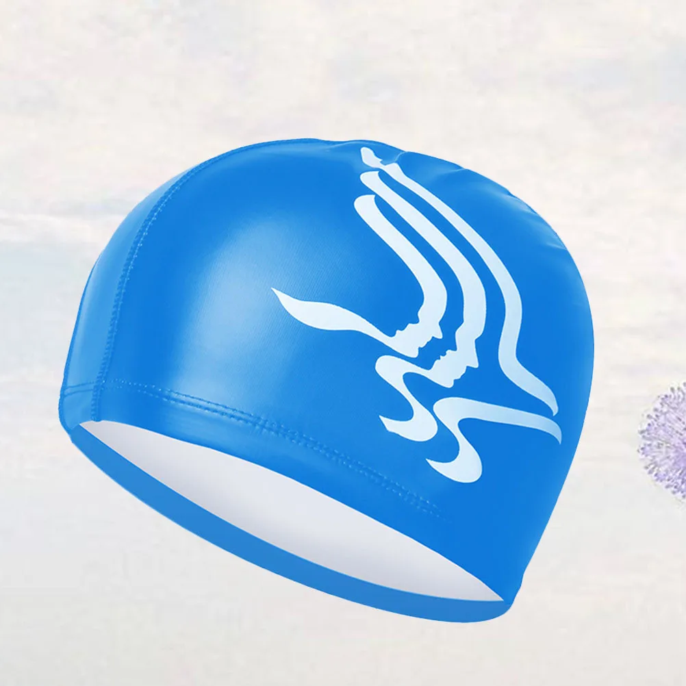 

Head Cap for Swimming Pool Hair Protector Waterproof Ear Protection Fabric Swimmers Women Long Caps Hat