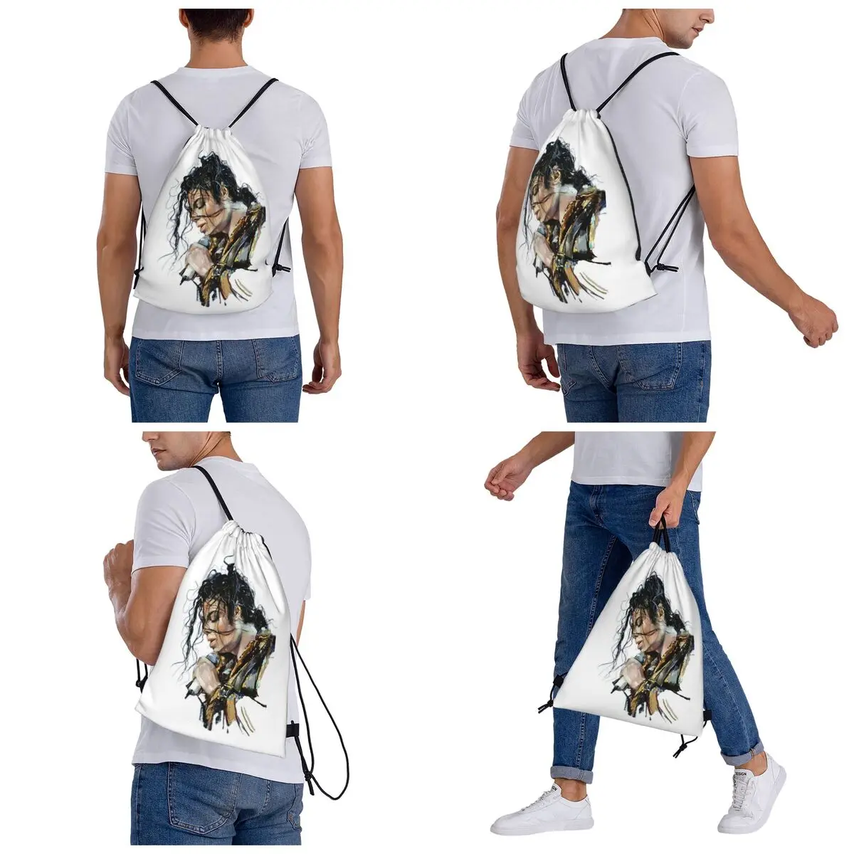 Michael Jackson Musicians Singers Dancers Backpacks Multi-function Drawstring Bags Sports Bag Book Bags for Man Woman Students