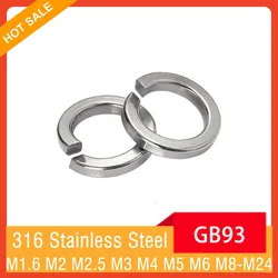M1.6 M2 M2.5 M3 M4 M5 M6 M8 M10 M12 M14 M16 M18 M20 M22 M24 GB93 A4 316 Stainless Steel Spring Washer Split Lock Elastic Gasket