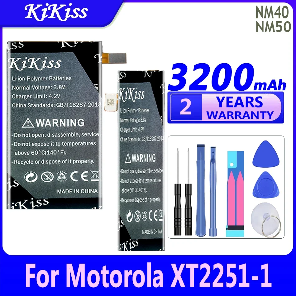 

2900mAh/3200mAh KiKiss Powerful Battery NM40 NM50 For Motorola Moto XT2251-1