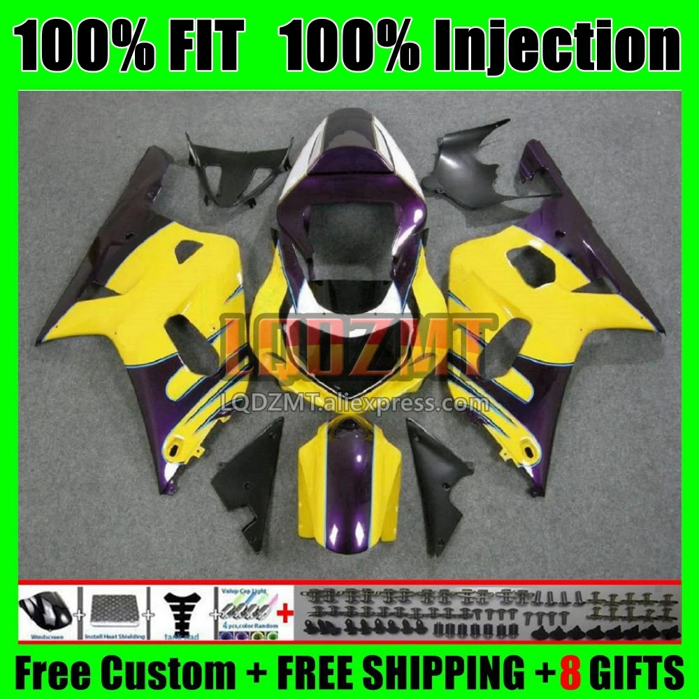 Injection Body For SUZUKI GSXR-750 GSXR 750 600 CC 2No.63 GSX-R600 K1 GSXR600 01 02 03 GSXR750 2001 2002 2003 Fairing Hot Purple