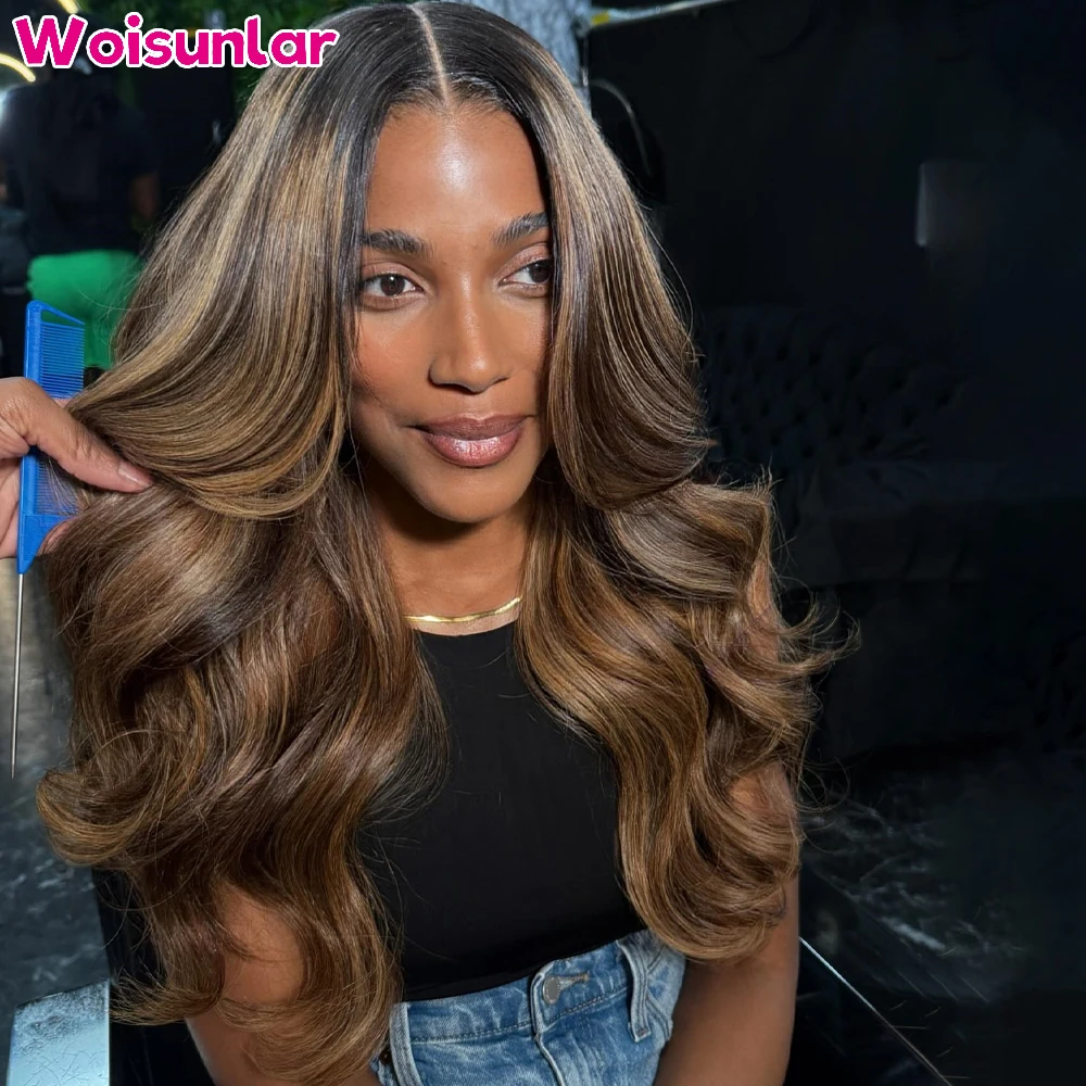 

Highlight 27 with black lace Front Human Hair Wigs Pre plucked body wave 200% For women 13x6 13x4 Transparent Lace Human hair