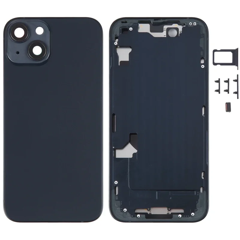 For Iphone 14 Plus Housing Cover Battery Rear Chassis Middle Frame with Back Glass Button Sim Chuck Replacement