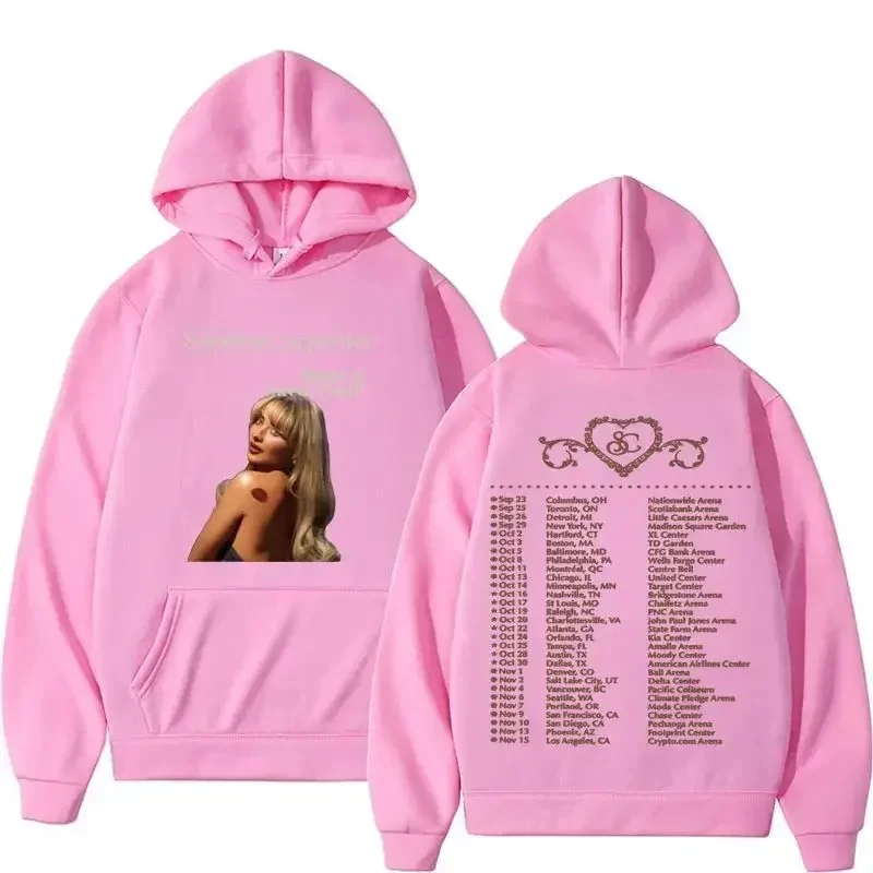 2024 Sabrina Carpenter Short N Sweet Tour Hoodie Women\'s Casual Print Oversized Hoodies Vintage Harajuku Street Sweatshirt