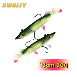 2Pcs Bionic Soft Baits 13cm 30g Fishing Jig Wobblers Lures Artificial Silicone Bait Winter Trolling Bass Tackle