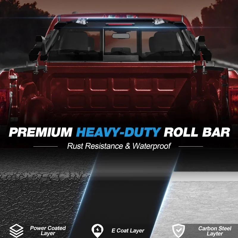 High Quality Adjustle Roll Bar Mid-Size Pickup 4X4 Exterior Heavy Steel Black Off-Road Non-Slip Durle Guard