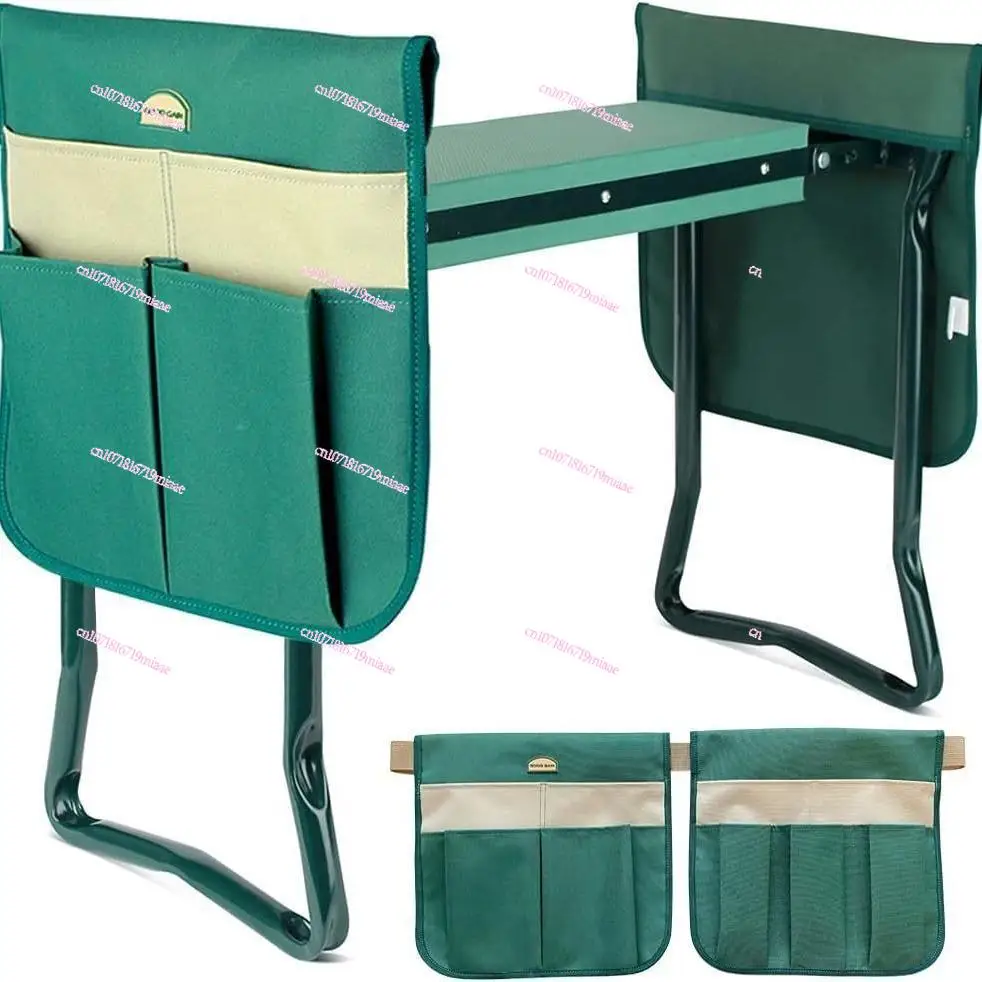 Garden kneeling seat Gardening stool Wide soft kneeling pad with a tool bag Outdoor foldable